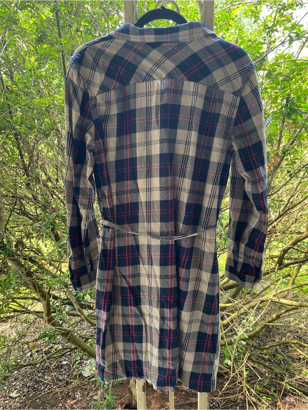 Tommy Hilfiger Plaid Button-Front Shirt Dress with Tie Waist - Picture 3 of 3